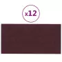 Pannelli Murali 12 pz Viola 30x15 cm Tessuto 0,54 m²