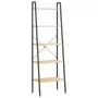 Scaffale Autoportante 5 Ripiani Marrone Chiaro Nero 56x35x174cm