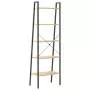 Scaffale Autoportante 5 Ripiani Marrone Chiaro Nero 56x35x174cm