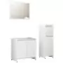 Set Mobili da Bagno 3 pz Bianco in Truciolato