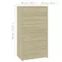 Credenza con 6 Cassetti Rovere Sonoma 50x34x96 cm in Truciolato