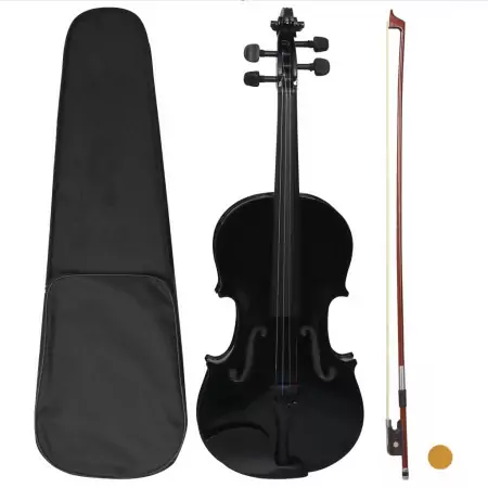 Set Completo Violino con Arco e Mentoniera Nero 4/4