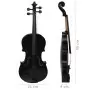 Set Completo Violino con Arco e Mentoniera Nero 4/4