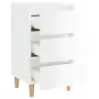 Comodini con Gambe in Legno 2 pz Bianco Lucido 40x35x69 cm