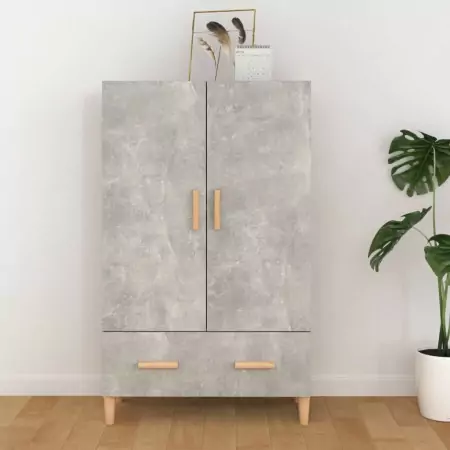 Credenza Grigio Cemento 70x31x115 cm in Legno Multistrato