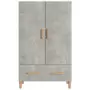 Credenza Grigio Cemento 70x31x115 cm in Legno Multistrato