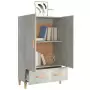 Credenza Grigio Cemento 70x31x115 cm in Legno Multistrato