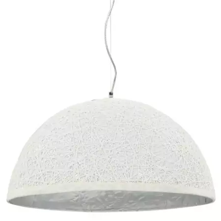 Lampadario da Soffitto Bianco e Argento Ø50 cm E27