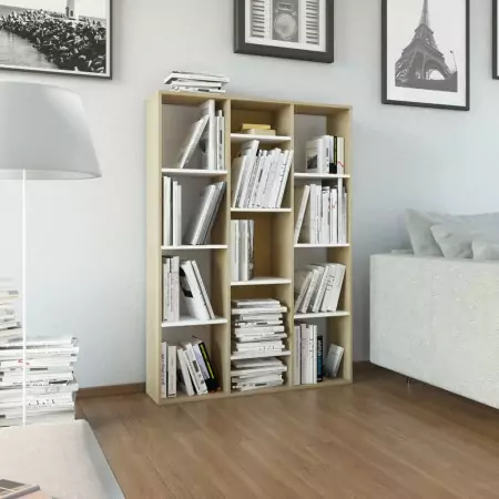 Libreria/Divisorio Bianco Rovere Sonoma 100x24x140cm Truciolato