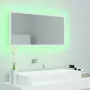 Specchio da Bagno con LED Bianco 90x8,5x37 cm in Acrilico