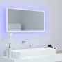 Specchio da Bagno con LED Bianco 90x8,5x37 cm in Acrilico