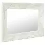 Specchio da Parete Stile Barocco 50x40 cm Bianco