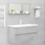 Specchio da Bagno Grigio Cemento 90x10,5x37 cm in Truciolato