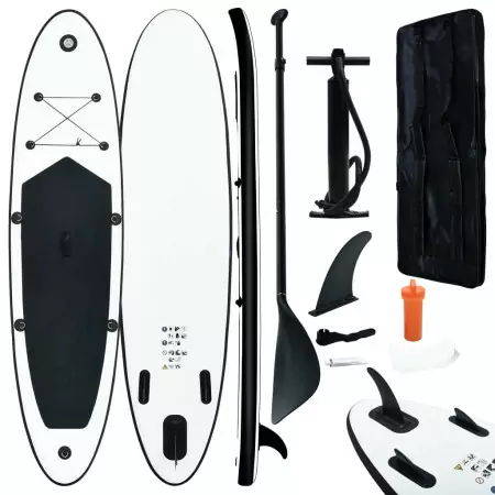 Set Tavola Gonfiabile da SUP Nero e Bianco