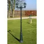 Lampione da Giardino 2 Bracci 215 cm Verde Scuro/Nero Alluminio