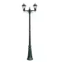 Lampione da Giardino 2 Bracci 215 cm Verde Scuro/Nero Alluminio