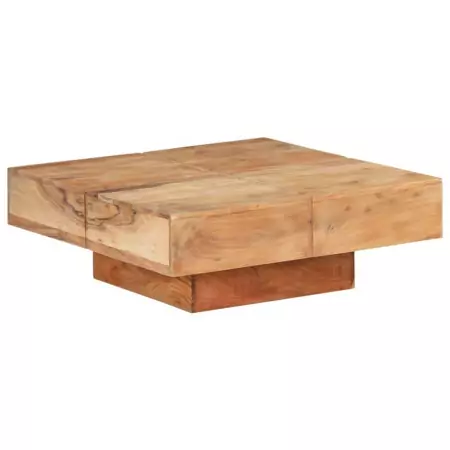 Tavolino da Caffè 80x80x28 cm in Legno Massello di Acacia