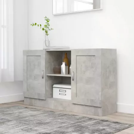 Credenza Grigio Cemento 120x30,5x70 cm in Truciolato