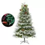 Albero di Natale con LED e Pigne Verde 225 cm in PVC e PE