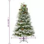 Albero di Natale con LED e Pigne Verde 225 cm in PVC e PE