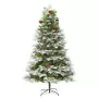 Albero di Natale con LED e Pigne Verde 195 cm in PVC e PE