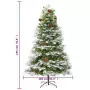 Albero di Natale con LED e Pigne Verde 195 cm in PVC e PE