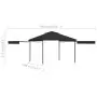 Gazebo Tetto Doppio Estendibile 3x3x2,75 m Antracite 180 g/m²