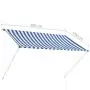 Tenda da Sole Retrattile 200x150 cm Blu e Bianco