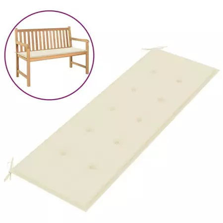 Cuscino per Panca da Giardino Crema 150x50x3 cm