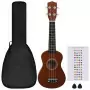 Set Ukulele Soprano con Borsa per Bambini Legno Scuro 21"