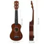 Set Ukulele Soprano con Borsa per Bambini Legno Scuro 21"