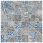 Piastrelle Mosaico 11 pz Grigio e Blu 30x30 cm in Vetro