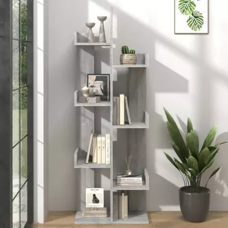 Libreria 48x25x140 cm Grigio Sonoma Legno Multistrato