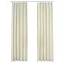 Tende Oscuranti con Ganci 2 pz Crema in Velluto 140x175 cm