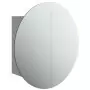 Armadio da Bagno con Specchio Rotondo e LED Grigio 47x47x17,5cm