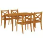 Set da Pranzo per Giardino 5 pz in Legno Massello di Acacia