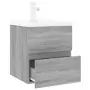 Mobile Bagno e Lavabo Integrato Grigio Sonoma Legno Multistrato