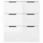 Credenza Bianco Lucido 60x30x70 cm in Legno Multistrato