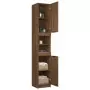 Armadietto Bagno Rovere Marrone 32x34x188,5cm Legno Multistrato