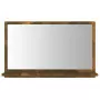 Specchio da Bagno Rovere Fumo 60x10,5x37cm in Legno Multistrato