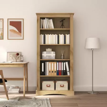 Libreria 5 Ripiani Pino Messicano Corona Range 81x40x170 cm