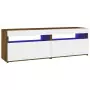 Mobili Porta TV con Luci LED 2 pz Rovere Fumo 60x35x40 cm