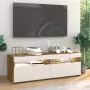 Mobili Porta TV con Luci LED 2 pz Rovere Fumo 60x35x40 cm