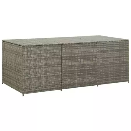 Baule da Giardino in Polyrattan 180x90x75 cm Grigio