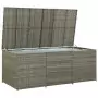 Baule da Giardino in Polyrattan 180x90x75 cm Grigio