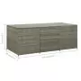 Baule da Giardino in Polyrattan 180x90x75 cm Grigio