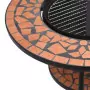 Tavolo con Braciere a Mosaico Terracotta 68cm in Ceramica