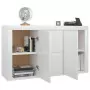 Credenza Bianco Lucido 120x36x69 cm in Truciolato