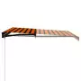 Tenda da Sole Manuale con LED 300x250 cm Arancione e Marrone