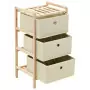 Armadietti 2 pz con 6 Cesti in Tessuto e Legno di Cedro Beige